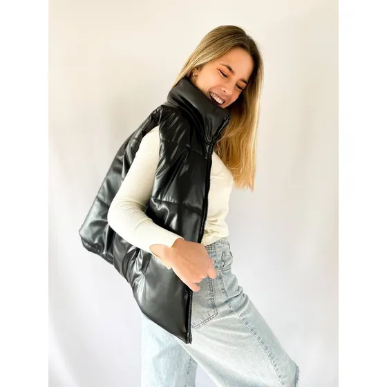 Chaleco Lulyna Engomado Corto Mujer Puffer