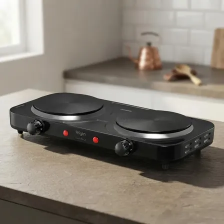 Fogão Cooktop Elétrico Elgin 2 Bocas Preto