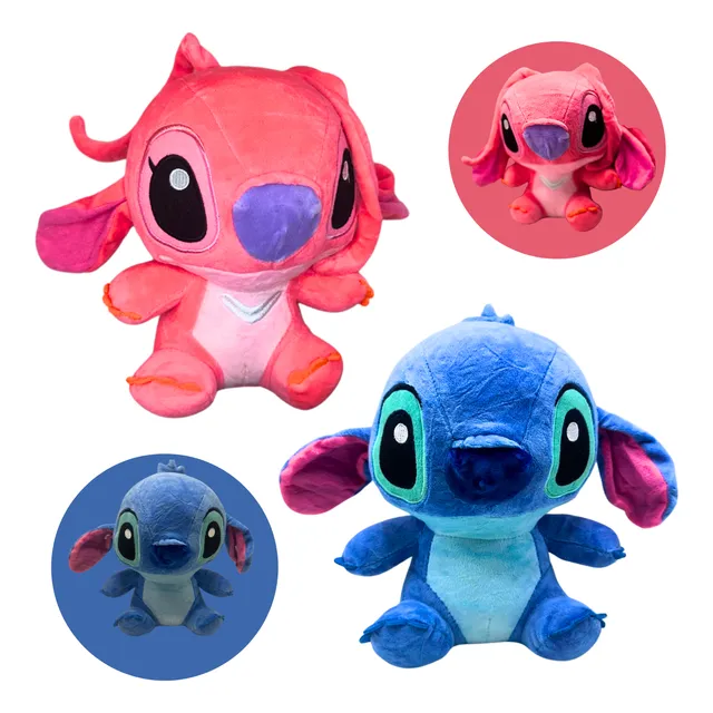 Boneco Pelúcia Lilo Stitch Angel Stichic Stick Stich 25cm