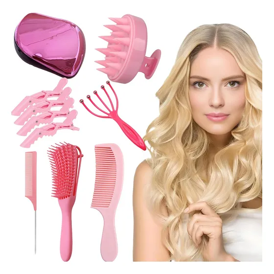 Accesorio Cabello Set, Peinetas Cepillo Silicona Masaje Pelo