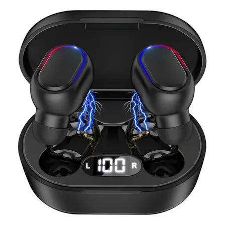 Audífonos In-ear Inalámbricos 1hora Indicador Led Del Nivel De Batería Bluetooth Manos Libres Con Micrófono Negro