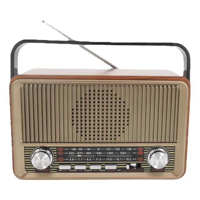Radio De Caja De Madera De 3 Bandas Fm/am/sw Bluetooth