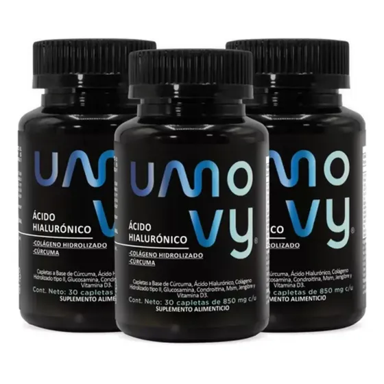 Kit De 3 Umovy Ácido Hialurónico 30 Capeltas De 850 Mg