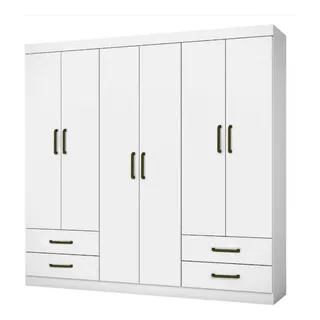Guarda Roupa Casal Lu 6 Portas 4 Gavetas Carioca MĂłveis Cor Branco Guarda Roupa Casal Lu 6 Portas 4 Gavetas Carioca MĂłveis Cor Branco
