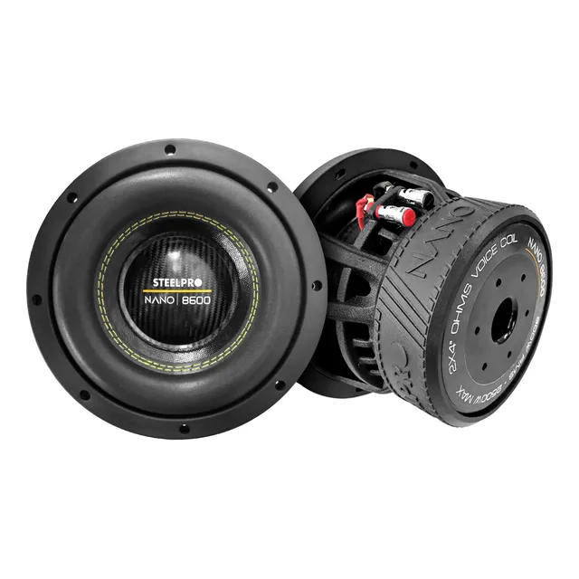 Subwoofer 8puLG Steelpro Nano8600 2500w Doble Bobina Color Negro