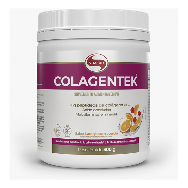 Colagentek Laranja Com Acerola 300g Vitafor Colagentek Laranja Com Acerola 300g Vitafor