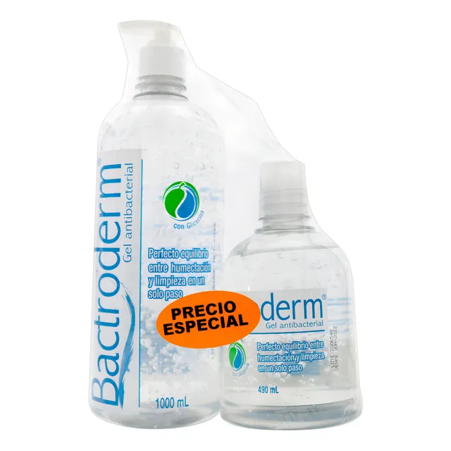 Gel Antibacterial Bactroderm 1000 Ml + Bacterial 490 Ml