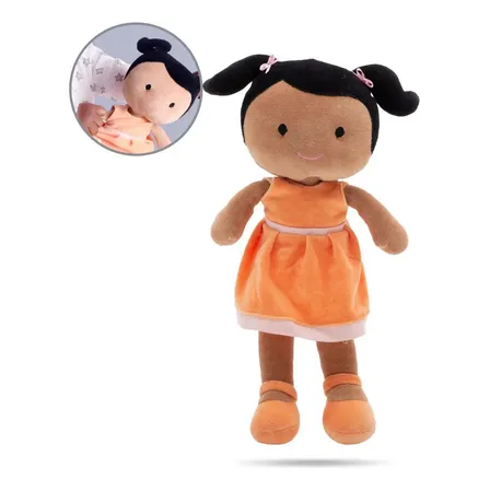 Boneca Pano Infantil Menina Antialérgico Lavável Juju Linda