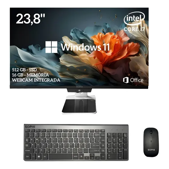 All In One Pc I7 Ssd512gb 16gb Tela 23.8 Completo Windows 11