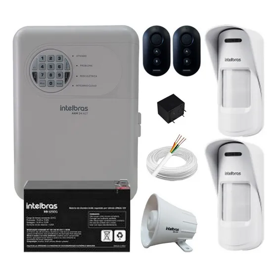 Alarme Intelbras Anm 24 Net + Sensor Presença Externo S/ Fio