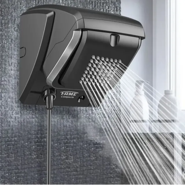 Chuveiro Elétrico Fame Compacta 7800W Preto Controle Eletrônico