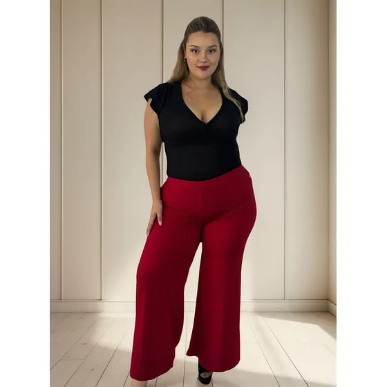 Palazzo Pantalon Fiesta Talles Grandes Especiales Elastizado