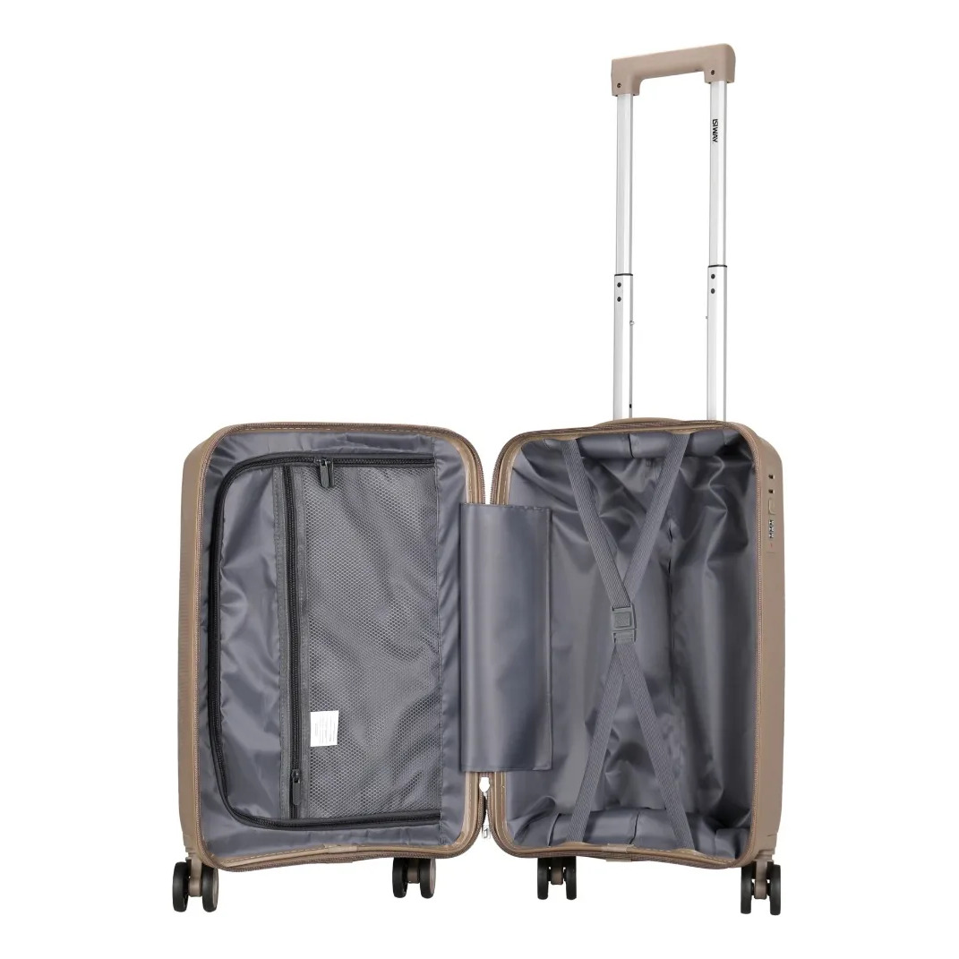 Mala Viagem Quebec Pequena Rosê Isiway Preta Liso 36 L Taupe Liso