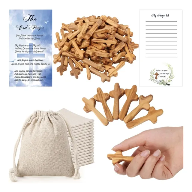 Mini Cruces De Mano De Madera De Olivo Precio Por Docena