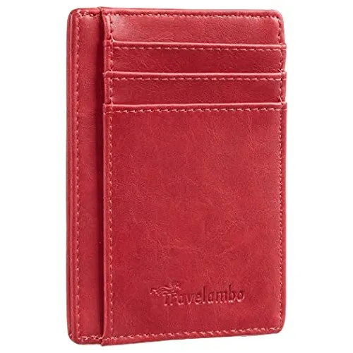 Travelambo Front Pocket Minimalist Leather Slim Zkbks