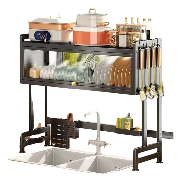 Escurridor De Platos Con Tapa 2 Niveles 85 Cm
