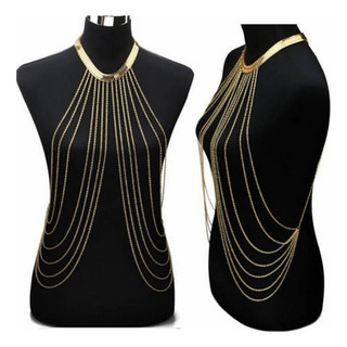 Gargantilla Collar Cadena Pecho Capas Body Bralette Choker Gargantilla Collar Cadena Pecho Capas Body Bralette Choker