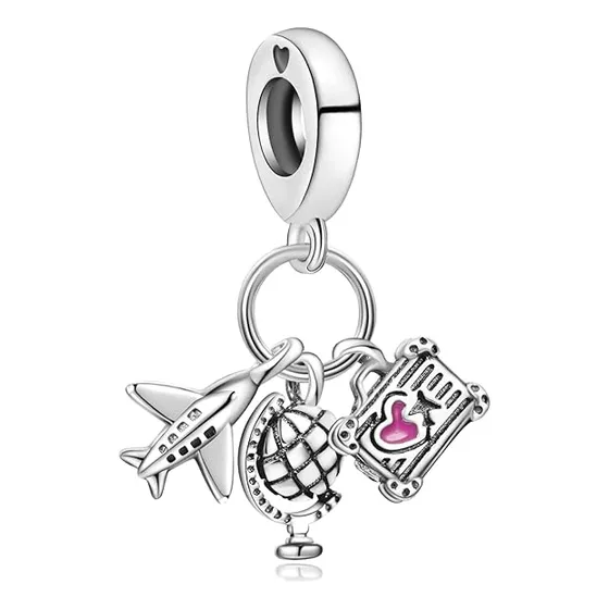 Dije Viajes En Airplane De Plata 925 Premium Charm 1 Pcs