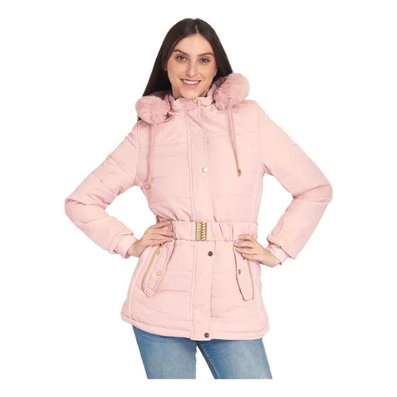 Chamarra Larga  Con Cinturon Invierno -2024 Mujer