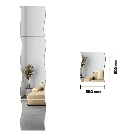 Espejo Autoadhesivo Decorativo 50x35cm Ondulado Sticker