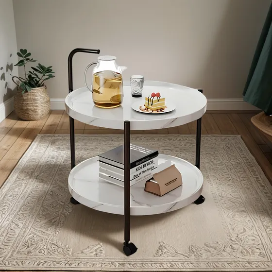 Mesa Funcional Com Rodinhas Para Café Quarto Sala Centro