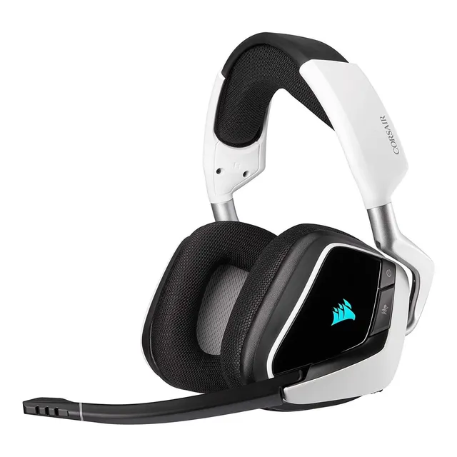 Auriculares gamer inalámbricos Corsair VOID RGB Elite Wireless CA-9011201-NA blanco con luz LED