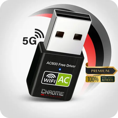Adaptador Wifi Dual Band 2.4 / 5ghz 600mbps Wireless Sem Fio Receptor Dongle Internet Rapida Fast Chrome Technology