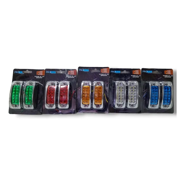 Stop Lateral De Camiones 12 Led Varios Colores, Borde Cromo
