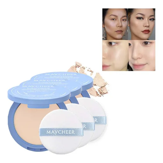 Maquillaje En Polvo Compacto Facial Oil Control De 3 Piezas
