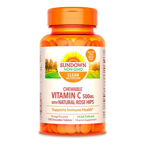 Sundown Vitamina C Suplemento Masticable 500mg 100c 6c