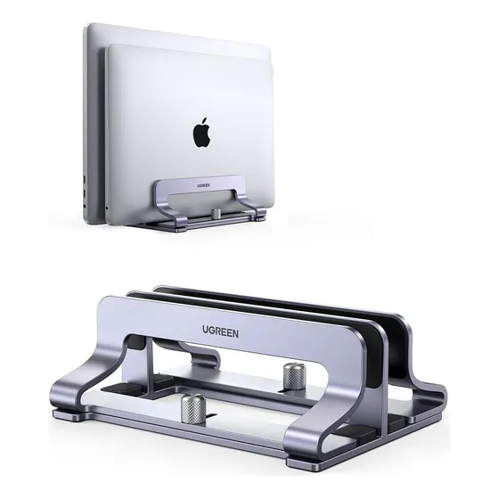Suporte duplo para laptop Ugreen Base Suporte de alumínio ajustável para tablet para 2 voltas