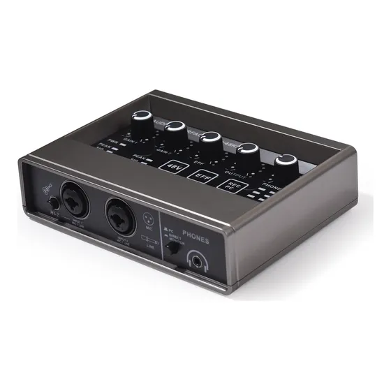 Interface De Áudio 48v Interface Profissional Xlr Sound Audi