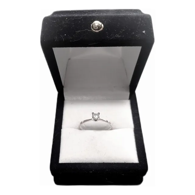 Anillo Solitario Compromiso Oro Macizo Con Zirconia Cod.a62