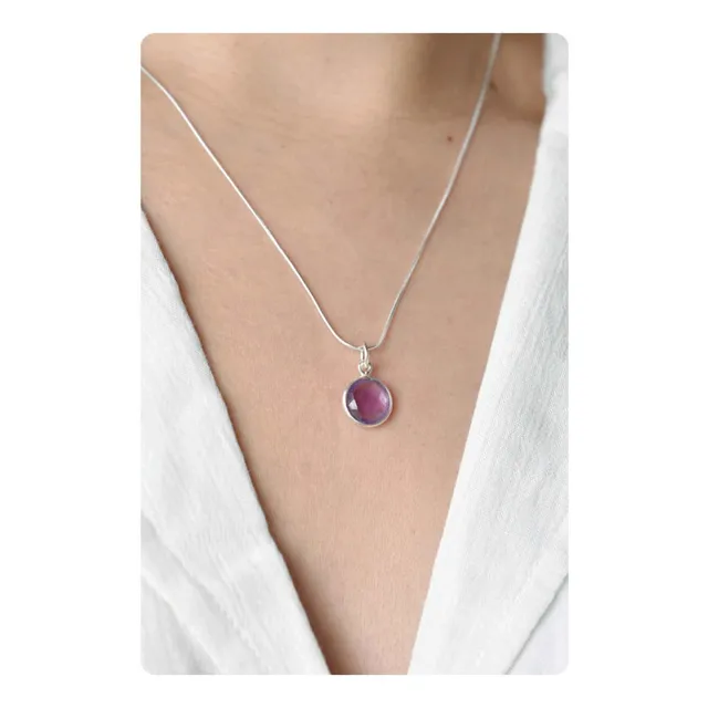 Cadenita Plata 925 Con Amatista, Piedra De La Paz Interior