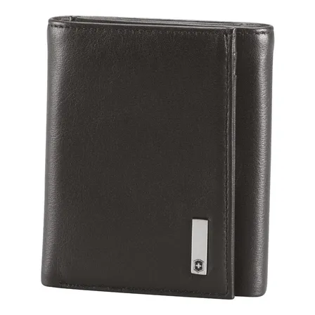 Billetera Victorinox Athens con diseño Lisa color black de cuero - 8cm x 10cm x 2cm