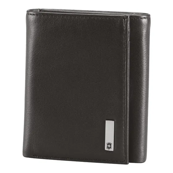 Billetera Victorinox Athens con diseño Lisa color black de cuero - 8cm x 10cm x 2cm