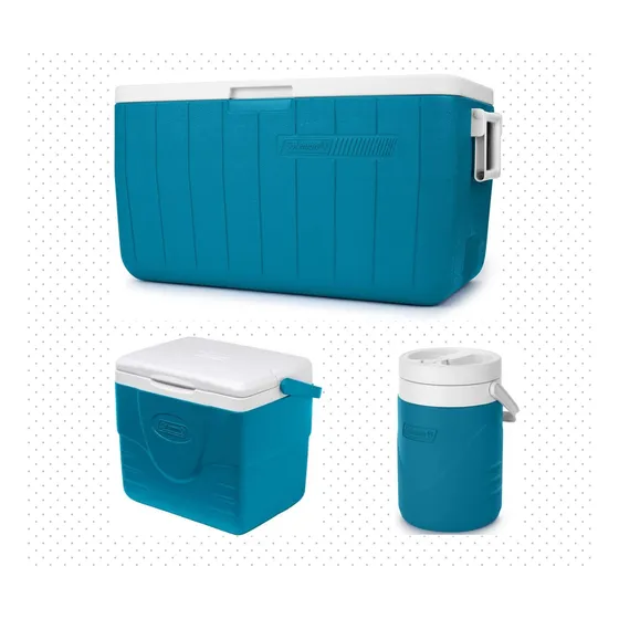 Combo Hielera Coleman 48 Qt Incluye 2 Hieleras Y 1 Termo