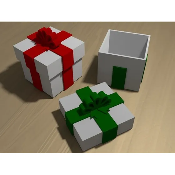Cajita De Regalo Navidad Impreso En 3d