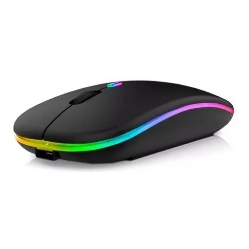 Mouse Inalambrico Luces Rgb Ultra Slim Recargable Silencioso