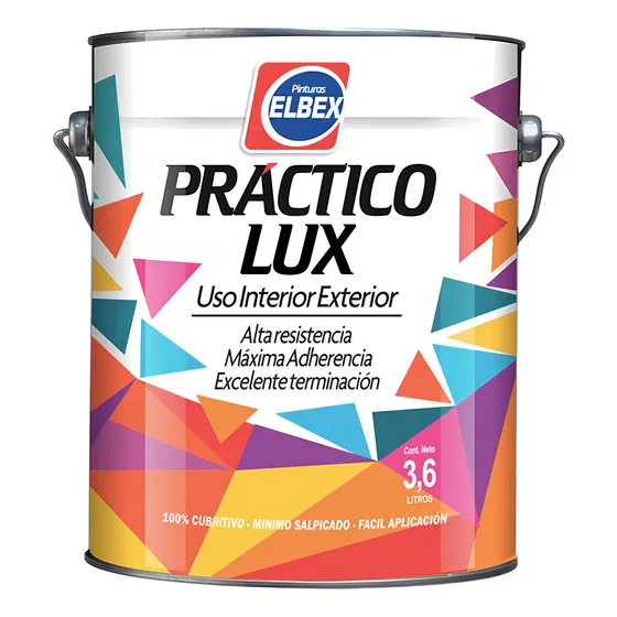 Esmalte Sintético Brillante Elbex Práctico Lux 3,6lts Color Blanco