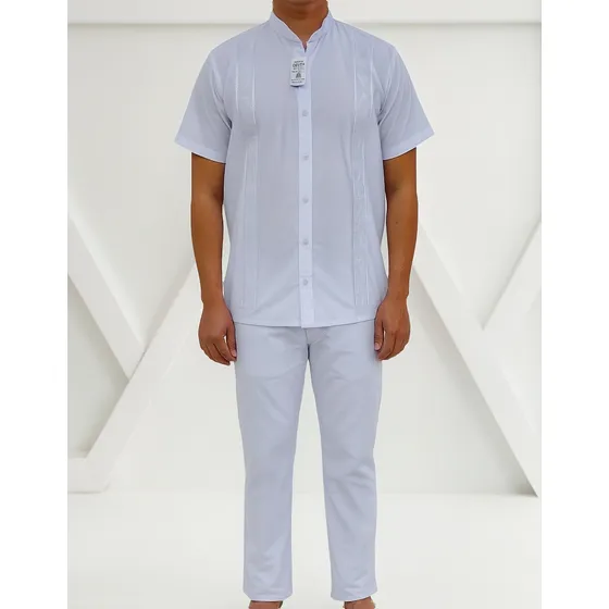 Conjunto Hombre: Camisa Neru Manga Corta + Pantalón Clásico