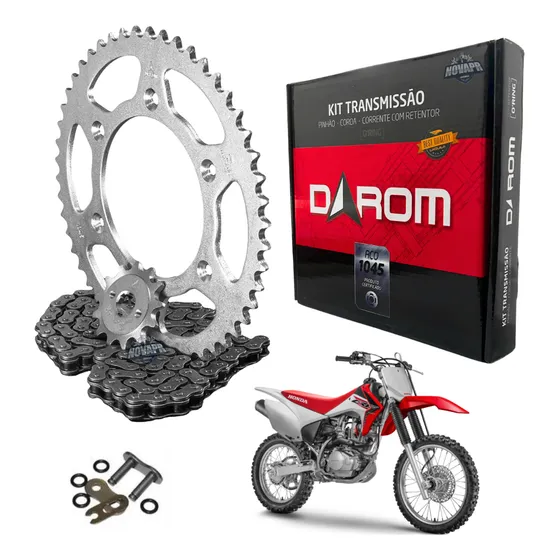 Kit Relação Crf 230 Todas Com Retentor Darom Aço 1045 Trilha