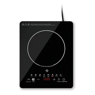 Cooktop De Indução 1 Boca Preto Com Trava De Segurança Painel Touch Screen 220v Cooktop De Indução 1 Boca Preto Com Trava De Segurança Painel Touch Screen 220v