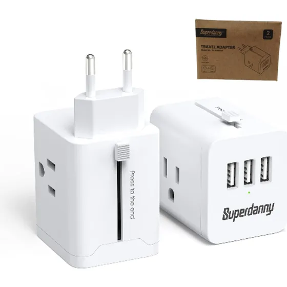 Set 2 Extensiones Adaptadores Múltiple Tomas Y Puertos Febo