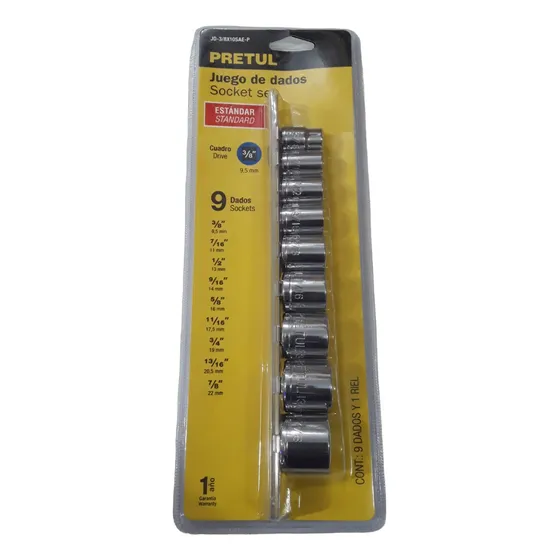 Juego De Dados Standar 3/8 Marca Pretul