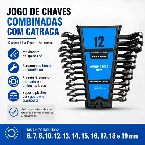 【早い者勝ち】WANTKEY CAMP✖️GAHGA TB-Hexa Kit Chaves Combinadas Catraca FortG Pro 12 Peças Aço Cromo Vanádio