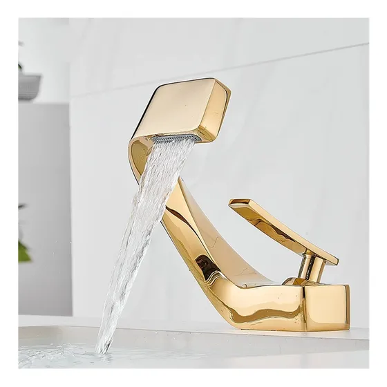 Tococo Grifo Lavabo Moderno Mezclador Baño Negro Dorado Fria