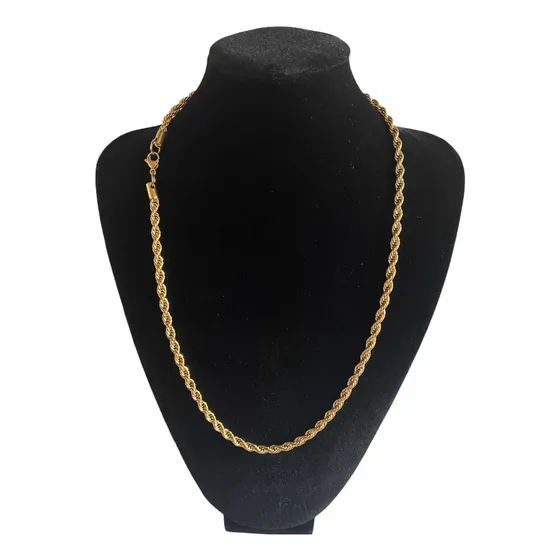 Cadena Turbillon 5mm Bañada En Oro 18k Excelente Calidad