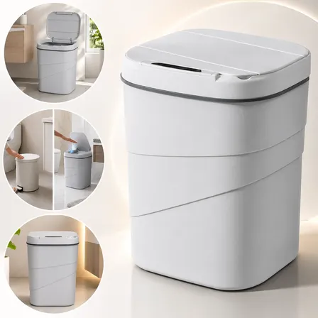 Lixeira Banheiro Sensor Cozinha 18l Automática Inteligente Branco