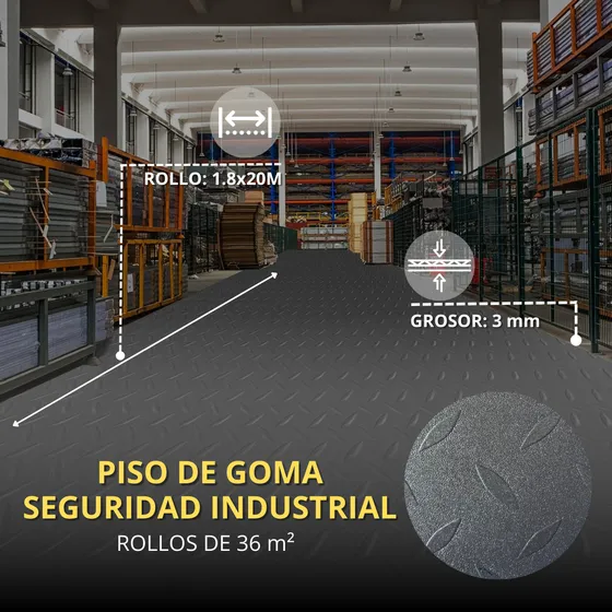 Pisos De Goma Ascensores Zonas De Carga Gimnasios 3mm - 1m2